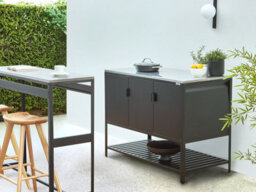 Beliani Outdoor Bar Table Maenza Black Metal - thumbnail 2