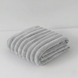 Chunky Ribbed Mink Throw Ultra Soft Warm Elegant Blanket For Sofa Or Bed Silver - thumbnail 2