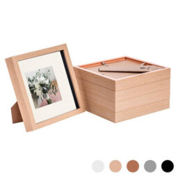 "Nicola Spring 8 X 8"" Photo Frames - Light Wood/ivory Mount - 3D Picture Frame Box Portrait Display Case (22.5 X 22.5Cm) Set Of 5" - thumbnail 1