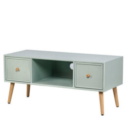 Nordlys Tv Stand With 2 Drawers In Mint Green Wood Sea Side Style Living Room - thumbnail 1