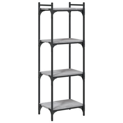 Berkfield Industrial Bookcase 4-Tier Grey Sonoma 40X30X120 Cm Engineered Wood