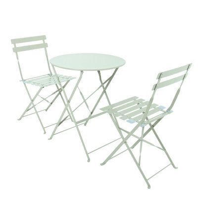 Charles Bentley Bentley 3 Piece Metal Bistro Set Garden Patio Table & 2 Chairs - Heritage Green - image 1