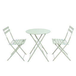 Charles Bentley Bentley 3 Piece Metal Bistro Set Garden Patio Table & 2 Chairs - Heritage Green - thumbnail 5