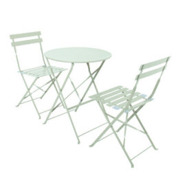 Charles Bentley Bentley 3 Piece Metal Bistro Set Garden Patio Table & 2 Chairs - Heritage Green - thumbnail 4
