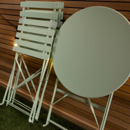 Charles Bentley Bentley 3 Piece Metal Bistro Set Garden Patio Table & 2 Chairs - Heritage Green - thumbnail 3