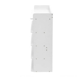 5 Tier White Wooden Hallway Shoe Rack Open Shelves Shoe Cabinet Storage Unit - thumbnail 3