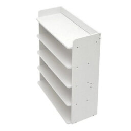 5 Tier White Wooden Hallway Shoe Rack Open Shelves Shoe Cabinet Storage Unit - thumbnail 2