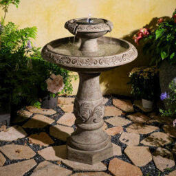 Sunlinua Elegant Solar Water Fountain Two-Tier Outdoor Bubbler Feature 63X63X93Cm For Garden Patio Deck Yard - thumbnail 1