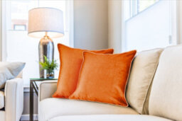 Plush Velvet Cushion Cover In Burnt Orange - thumbnail 2