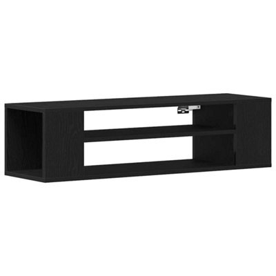 Berkfield Modern Wall-Mounted Tv Cabinet - Black Oak, 100X30X26.5 Cm, Engineered Wood - image 1