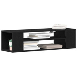 Berkfield Modern Wall-Mounted Tv Cabinet - Black Oak, 100X30X26.5 Cm, Engineered Wood - thumbnail 3