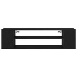 Berkfield Modern Wall-Mounted Tv Cabinet - Black Oak, 100X30X26.5 Cm, Engineered Wood - thumbnail 6