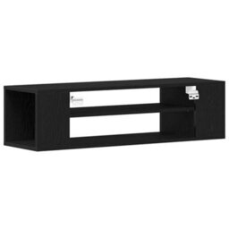 Berkfield Modern Wall-Mounted Tv Cabinet - Black Oak, 100X30X26.5 Cm, Engineered Wood - thumbnail 5