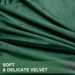 Moonlight Bedding Velvet Ring Top Curtains- Fully Lined Dim Out Blackout Pair, Ultra Soft Thermal Curtains (Emerald, 66 X 54 Inch) - thumbnail 8