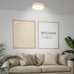 Briloner Mains-Powered Led Beige Fabric Shade Ceiling Light (Dia)38Cm - thumbnail 7