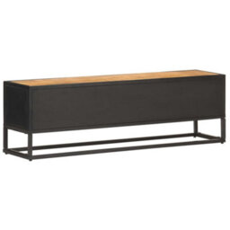 Vidaxl Tv Cabinet With Carved Door 130X30X40 Cm Rough Mango Wood - thumbnail 4