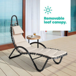Livivo Bali Beige Sun Lounger With Canopy - thumbnail 9