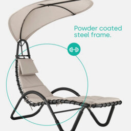 Livivo Bali Beige Sun Lounger With Canopy - thumbnail 6