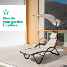 Livivo Bali Beige Sun Lounger With Canopy - thumbnail 7