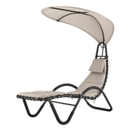 Livivo Bali Beige Sun Lounger With Canopy - thumbnail 2
