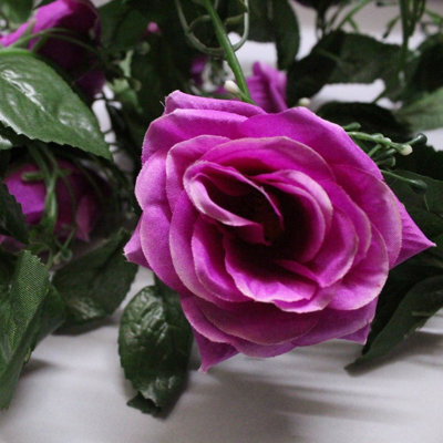 Best Artificial 7Ft Light Purple Silk Rose Garland Decoration - Perfect From Home, Office Or Events - image 1