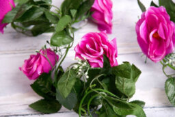 Best Artificial 7Ft Light Purple Silk Rose Garland Decoration - Perfect From Home, Office Or Events - thumbnail 2
