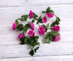 Best Artificial 7Ft Light Purple Silk Rose Garland Decoration - Perfect From Home, Office Or Events - thumbnail 4