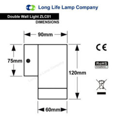 Long Life Lamps Company Stainless Steel Single Outdoor Wall Light Ip65 Wall Light Zlc01 - thumbnail 2