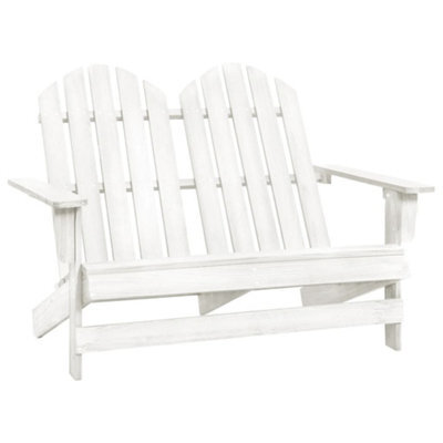 Walplus 2-Seater Garden Adirondack Chair Solid Fir Wood White - image 1