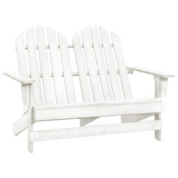 Walplus 2-Seater Garden Adirondack Chair Solid Fir Wood White
