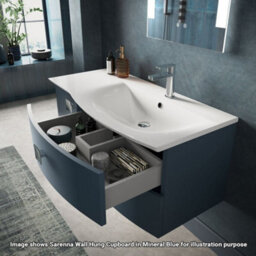 Hudson Reed Sarenna Wall Hung Rh 2 Drawer 1 Door Vanity Unit & Basin, Dove Grey Matt, 1012 X 504 X 448mm - thumbnail 3