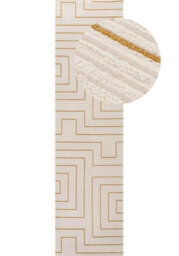 The Rugs Carmel Cream/gold Geometric Design Area Rug And Runner Non Shedding, Stain Resistant, Soft - thumbnail 9