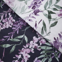 Catherine Lansfield Bedding Wisteria Duvet Cover Set With Pillowcase White / Navy - thumbnail 5