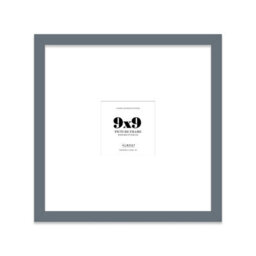 "9X9"" Grey Picture Frame - 9X9"" Square Frame With 5X5"" Mount For 9X9""/5X5"" Pictures Art Deco Style Thin Edge, 1 Pack" - thumbnail 1