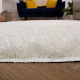 Loomed Cream Thick Soft Shaggy Area Rug 60X110Cm - thumbnail 3