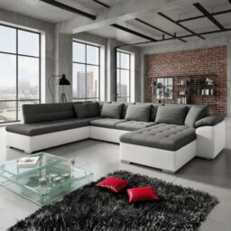 Niko Bis U Shaped Fold Out Corner Sofa Bed For Living Room With Storage Graphite And White Right - thumbnail 1