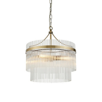 Luminosa Lighting Luminosa Marietta 3 Light Multi Arm Lamp Ceiling Pendant Antique Brass - image 1