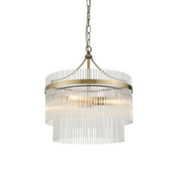 Luminosa Lighting Luminosa Marietta 3 Light Multi Arm Lamp Ceiling Pendant Antique Brass - thumbnail 1