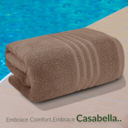 Casabella Towels 3 Pack Bath Sheets Large Bath Towel 80X140 Cm 100% Zero-Twist Cotton Highly Absorbenttowels Truffle - thumbnail 6