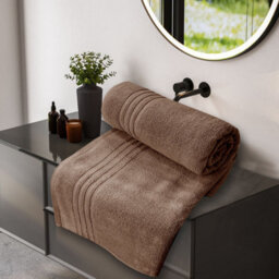 Casabella Towels 3 Pack Bath Sheets Large Bath Towel 80X140 Cm 100% Zero-Twist Cotton Highly Absorbenttowels Truffle - thumbnail 3