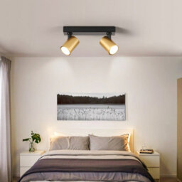 Harper Living 2-Way Ceiling Spotlights, Gu10 Track Lighting, Black & Gold Finish, Rotatable Modern Ceiling Lamp - thumbnail 2