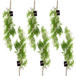 6 X 100Cm Hanging Artificial Leaf Maidenhair Fern Plant Dark Green - thumbnail 1