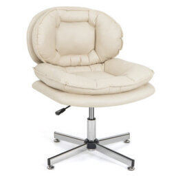 Costway Armless Home Office Chair Upholstered Swivel Computer Chair Height Adjustable Vanity Chair - thumbnail 2
