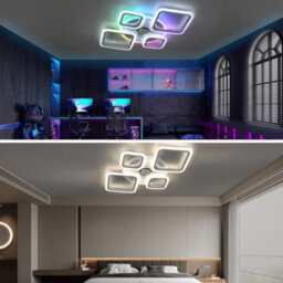 Modern Chandelier Led Lamp Rgb Crystal Frame Smart Bt Music Ceiling Light Lamp - thumbnail 9