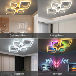Modern Chandelier Led Lamp Rgb Crystal Frame Smart Bt Music Ceiling Light Lamp - thumbnail 8