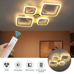 Modern Chandelier Led Lamp Rgb Crystal Frame Smart Bt Music Ceiling Light Lamp - thumbnail 3