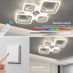 Modern Chandelier Led Lamp Rgb Crystal Frame Smart Bt Music Ceiling Light Lamp - thumbnail 7