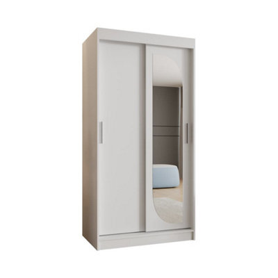 Arte Luminous White Lucy Sliding Door Wardrobe 1000mm X 2000mm X 620mm - Modern & Bright Closet - image 1