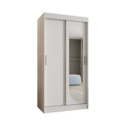 Arte Luminous White Lucy Sliding Door Wardrobe 1000mm X 2000mm X 620mm - Modern & Bright Closet - thumbnail 1
