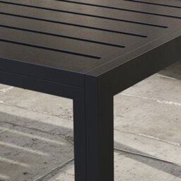 Outsunny Outdoor Side Table Garden Table With Steel Frame And Slat Top Black - thumbnail 8